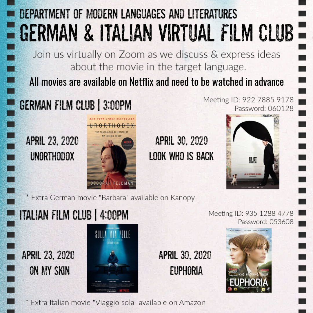 German and Italian Virtual Film Club